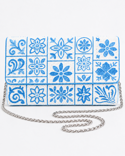 Something Blue Beaded Bridal Clutch