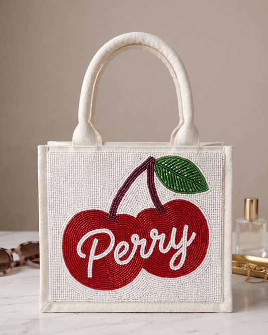 Cherry Beaded Tote