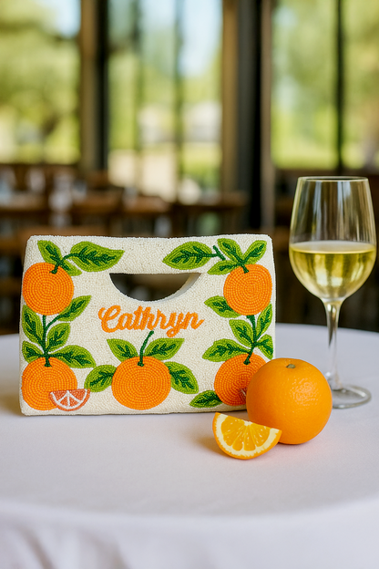 Personalized Orange Handbag