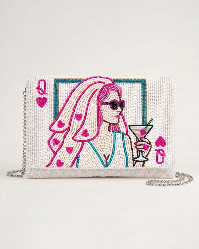 Queen of Hearts Bride Beaded Clutch (HHFC)