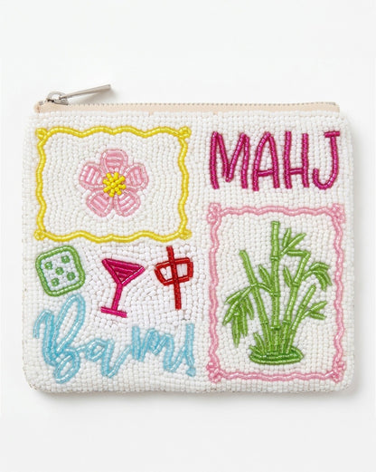 Mahjong Collage Beaded Coin Purse