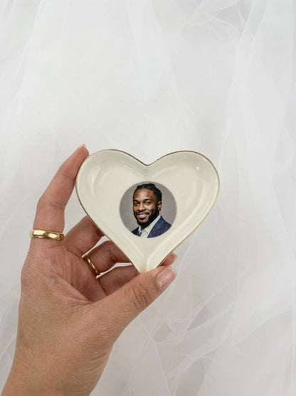 Personalized Photo Heart Ring Dish