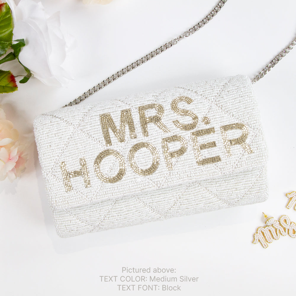 Quilted Barrel Beaded Clutch for Brides