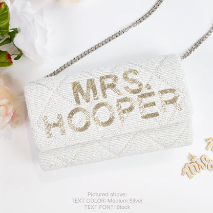 Quilted Barrel Beaded Clutch for Brides
