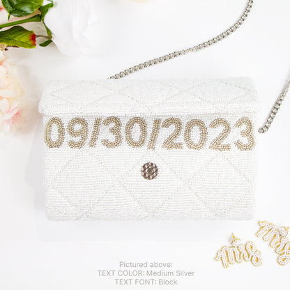 Quilted Barrel Beaded Clutch for Brides