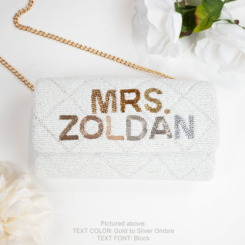 Quilted Barrel Beaded Clutch for Brides