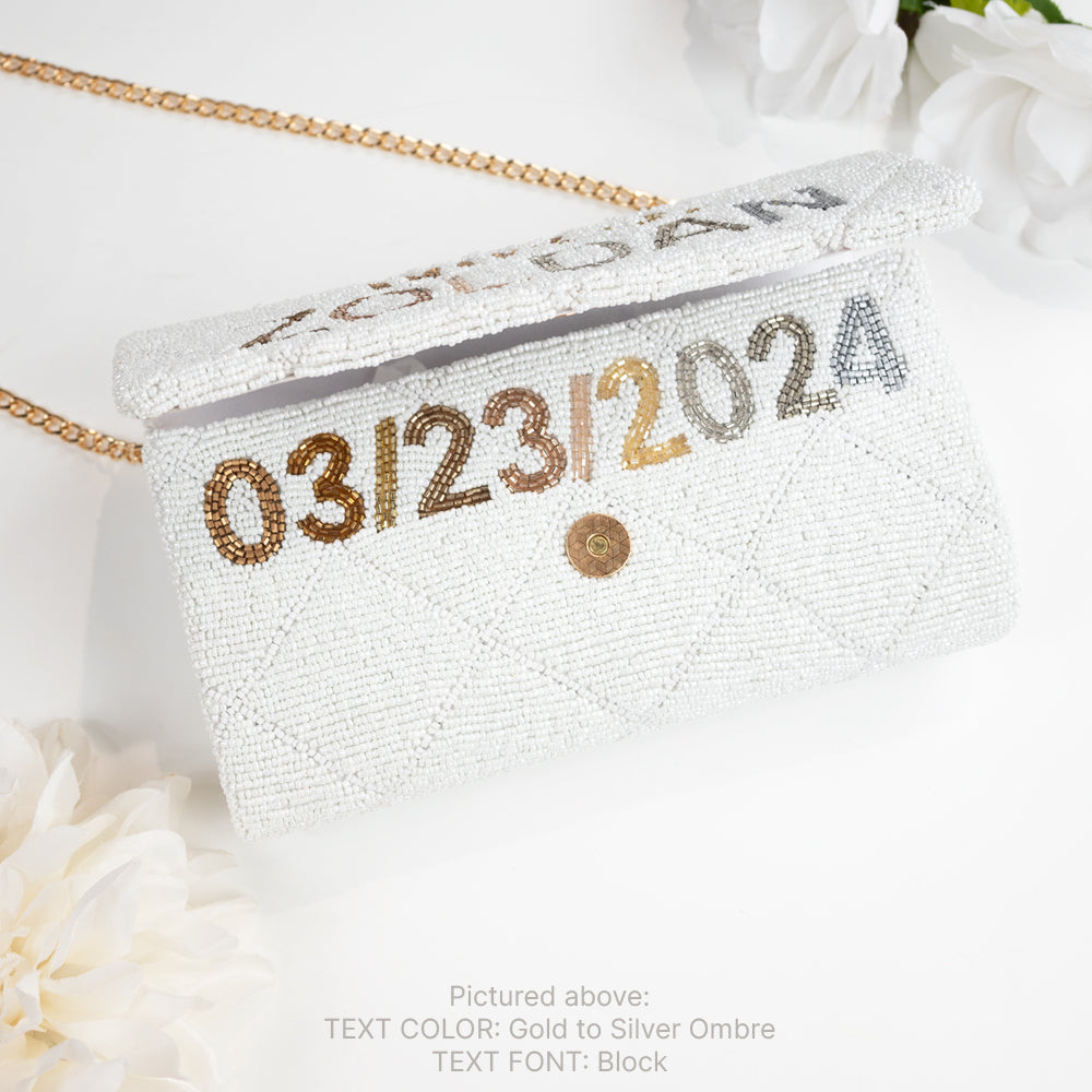 Quilted Barrel Beaded Clutch for Brides