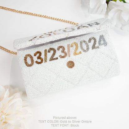 Quilted Barrel Beaded Clutch for Brides