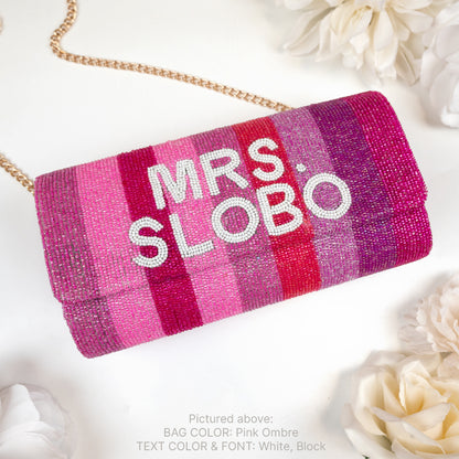 Colorful Beaded Barrel Clutch for Bride