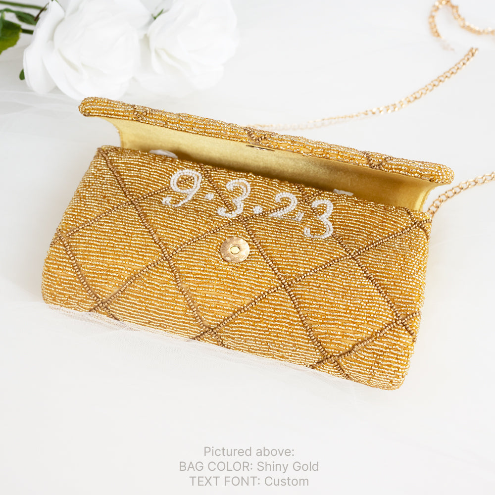 Quilted Barrel Beaded Clutch for Brides