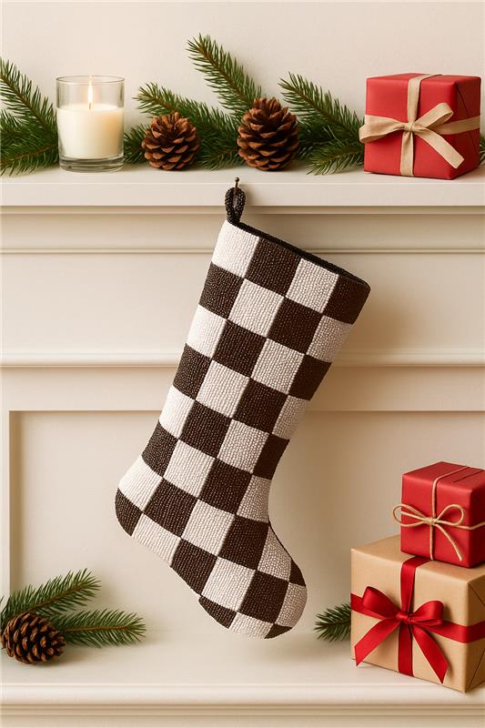 Personalized Beaded Christmas Stocking