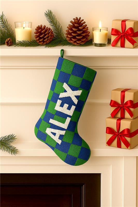 Personalized Beaded Christmas Stocking