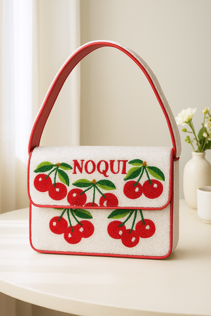 Cherry Beaded Shoulder Bag