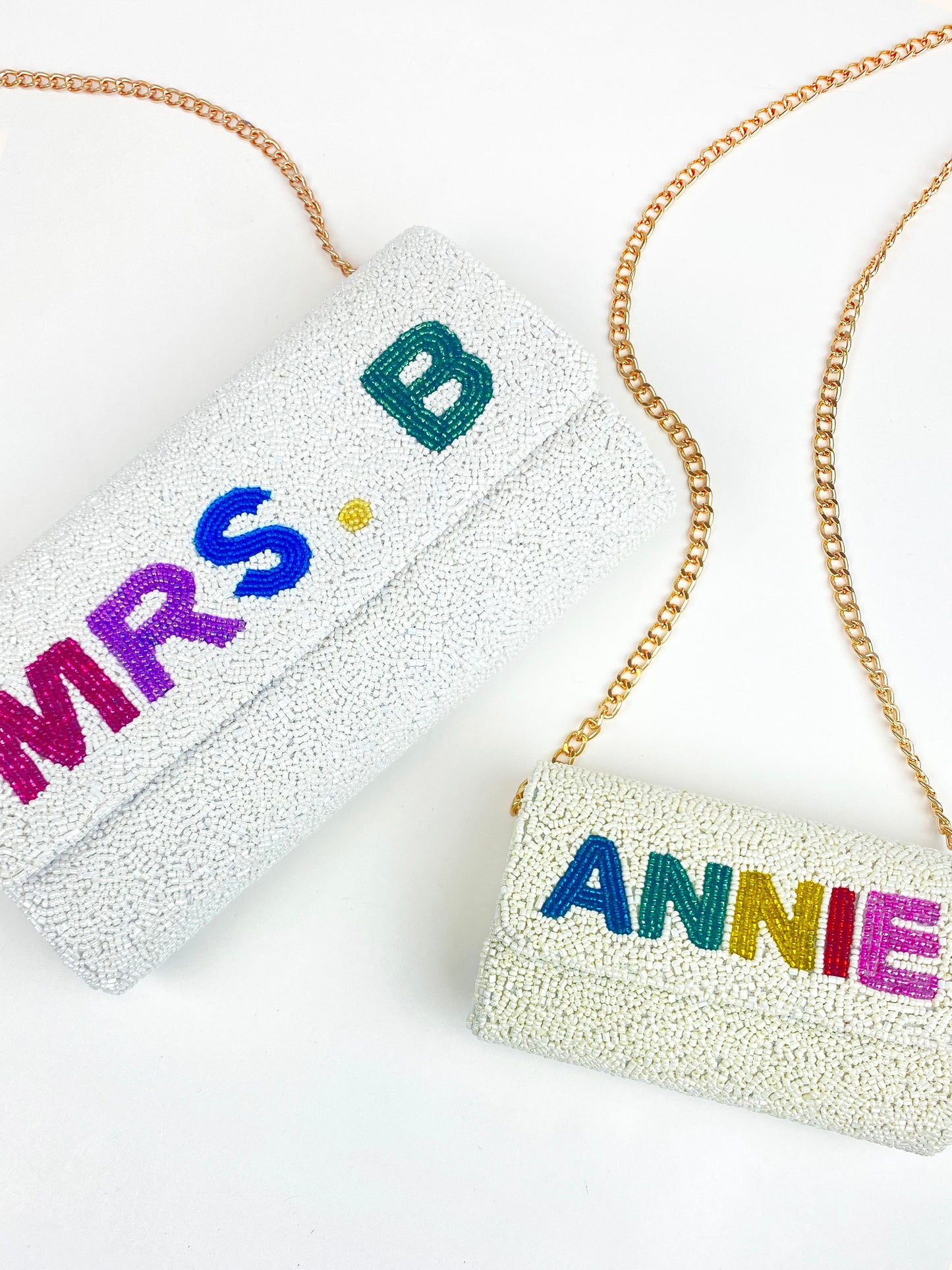 Beaded Mini Barrel Clutch for Flower Girl