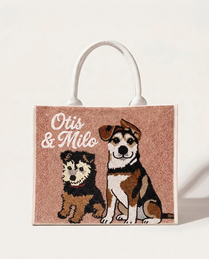 Custom Pet Beaded Tote Bag