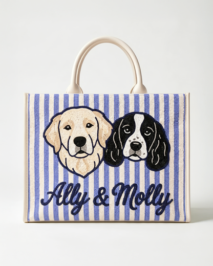 Custom Pet Beaded Tote Bag