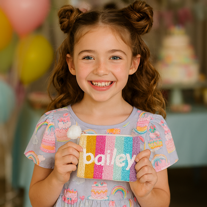 Rainbow Stripes Kids Coin Clutch