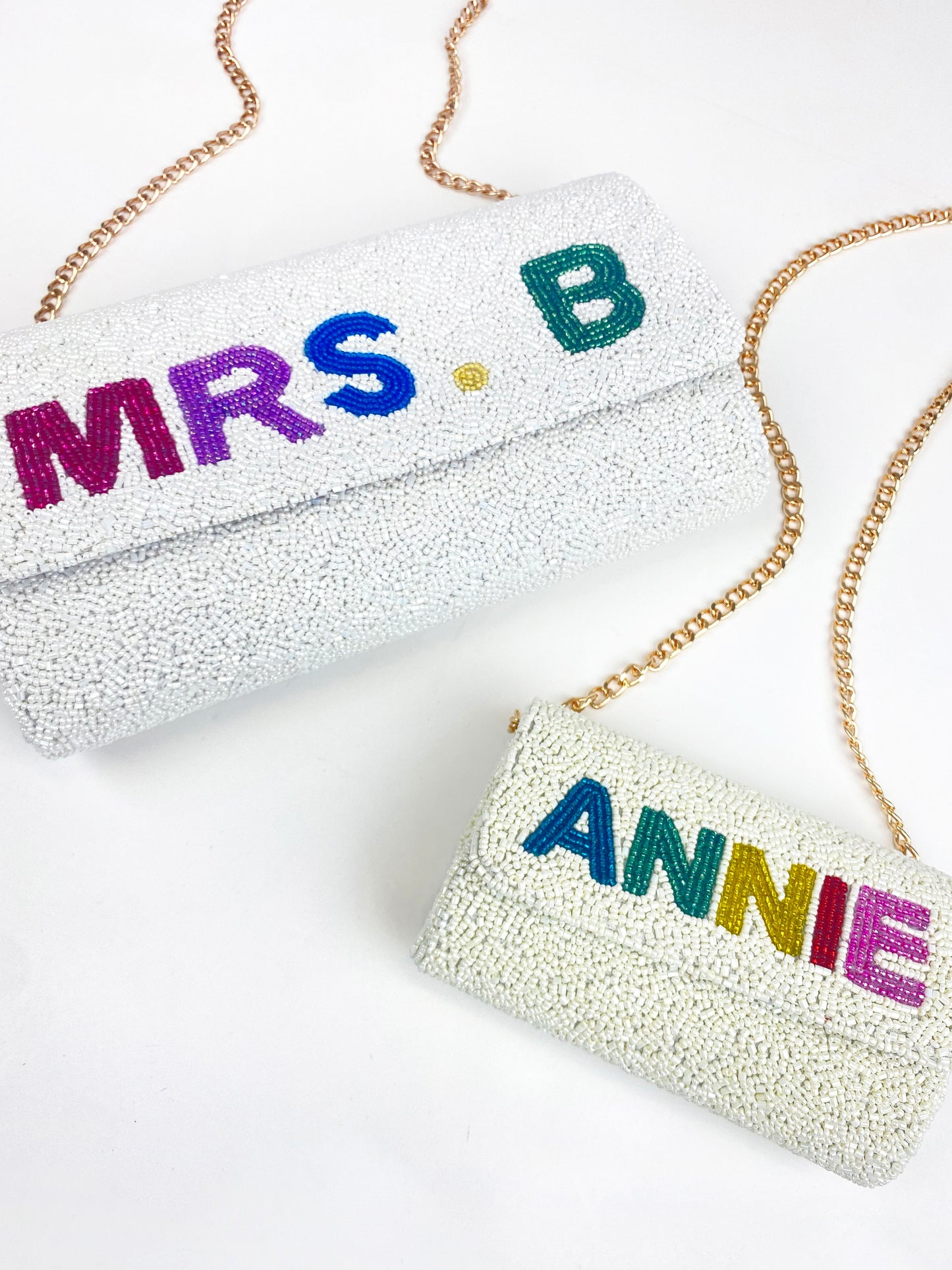 Beaded Mini Barrel Clutch for Flower Girl