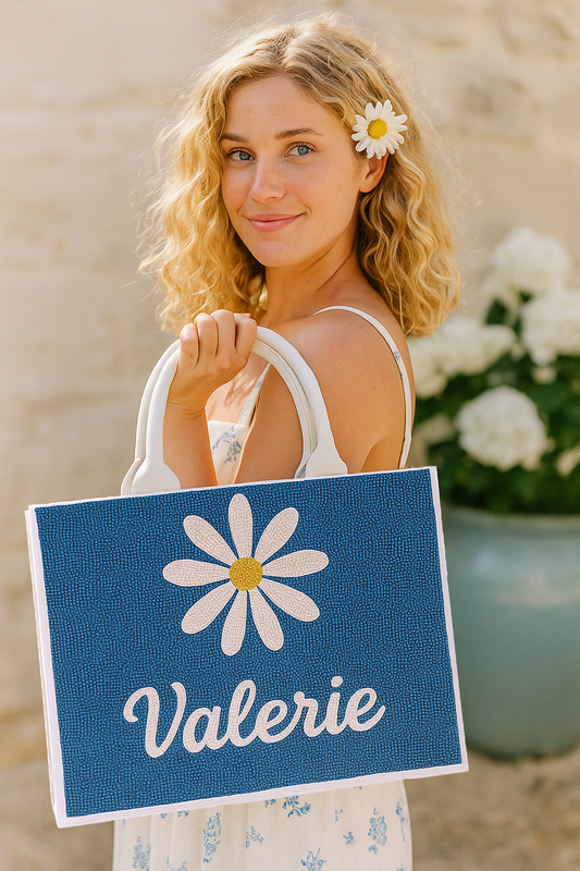 Flower Power Beaded Tote
