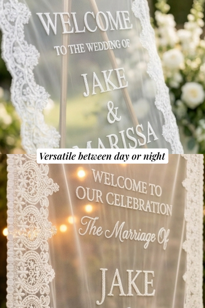 Custom Wedding Lace Entrance Banner