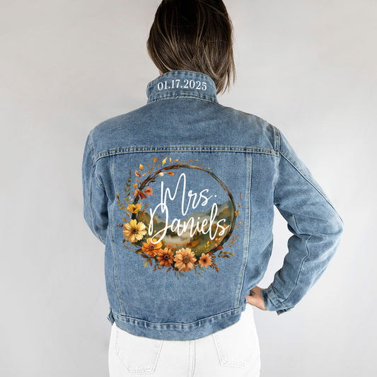 Personalized Floral Denim Jacket