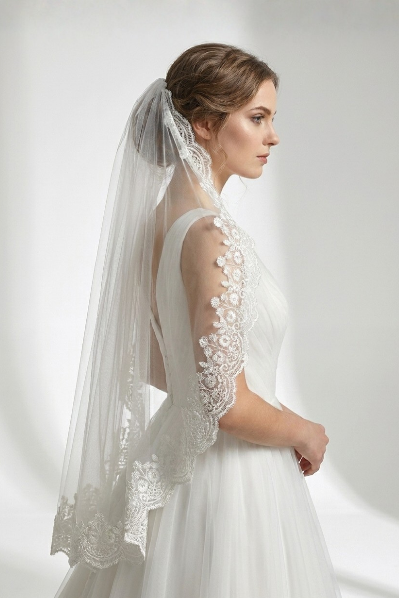 Lace Edge Cathedral Veil