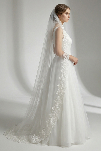 Lace Edge Cathedral Veil