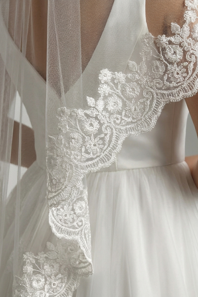 Lace Edge Cathedral Veil