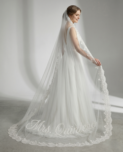 Lace Edge Cathedral Veil