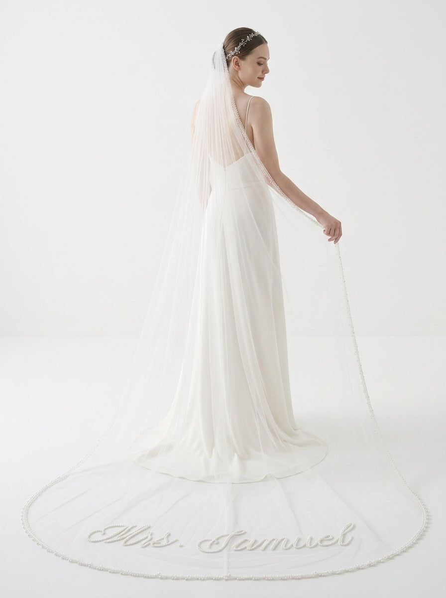 Minimal Lace Cathedral Veil