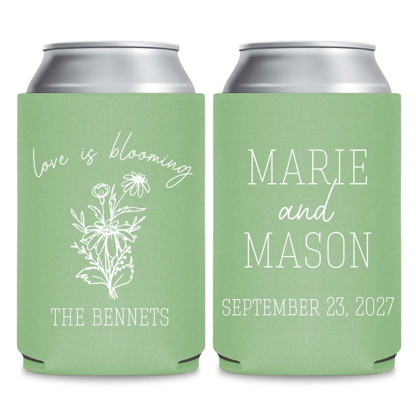 Seasonal Can Cooler Wedding Favors