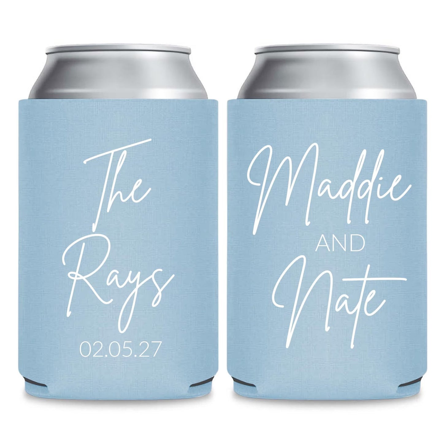 Minimalist Can Coolers Wedding Favors