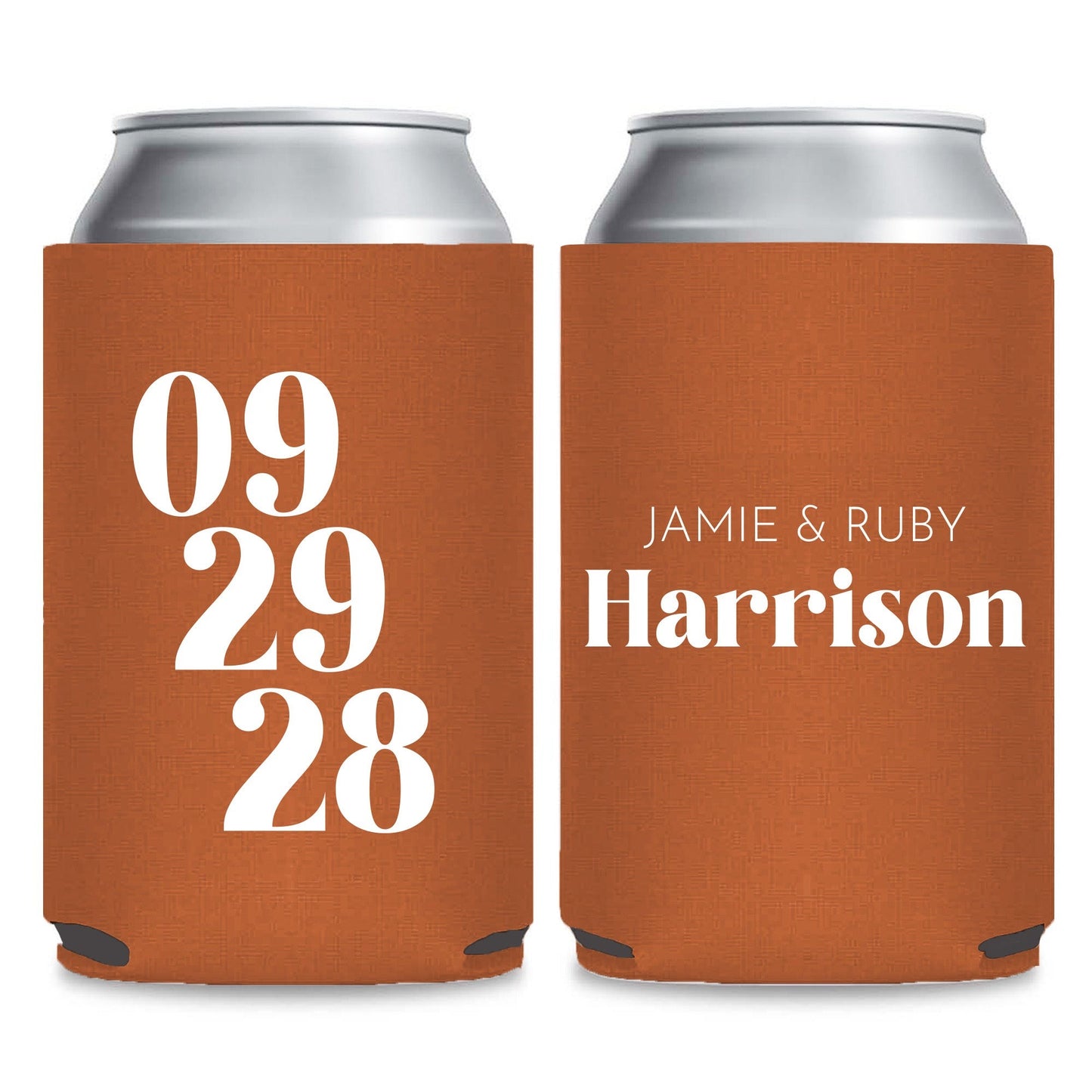 Minimalist Can Coolers Wedding Favors