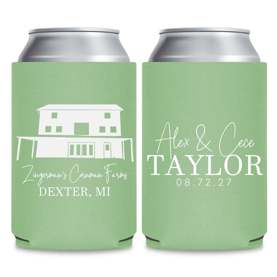 Venue Map Wedding Can Coolers