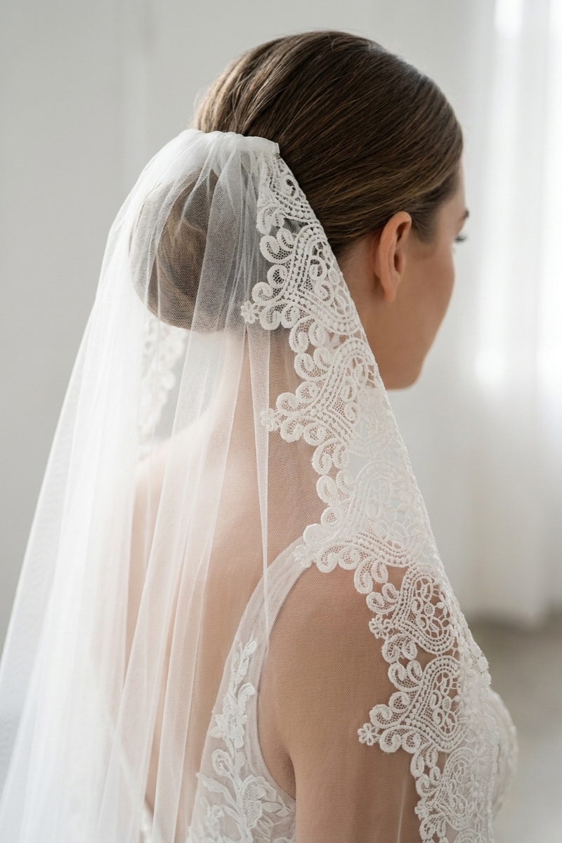 Lace Border Cathedral Veil