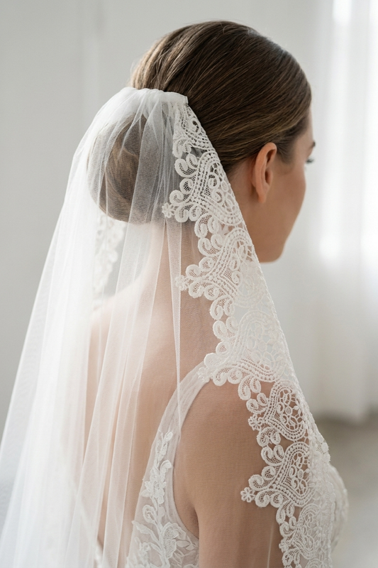 Lace Border Cathedral Veil