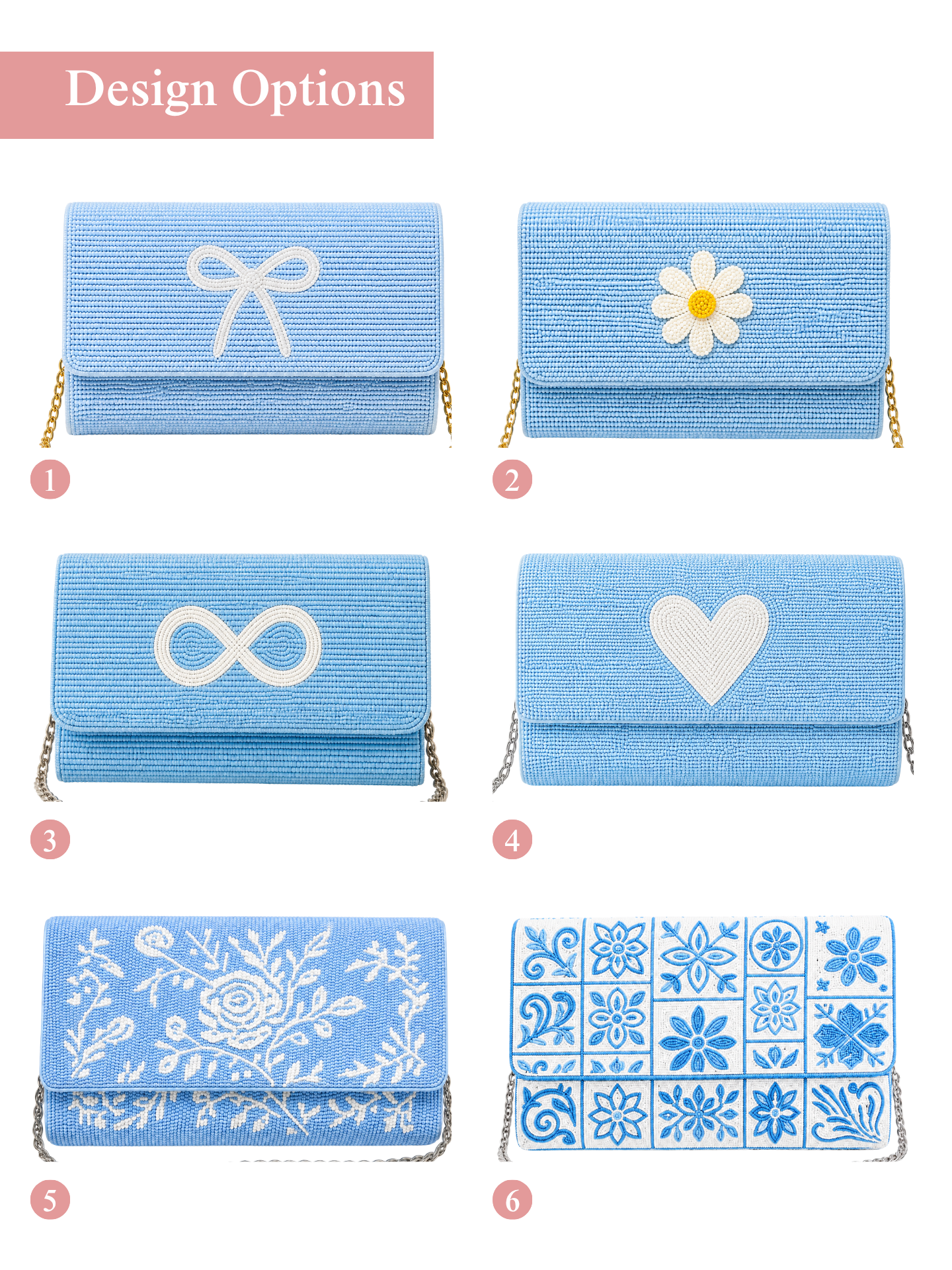 Something Blue Beaded Bridal Clutch