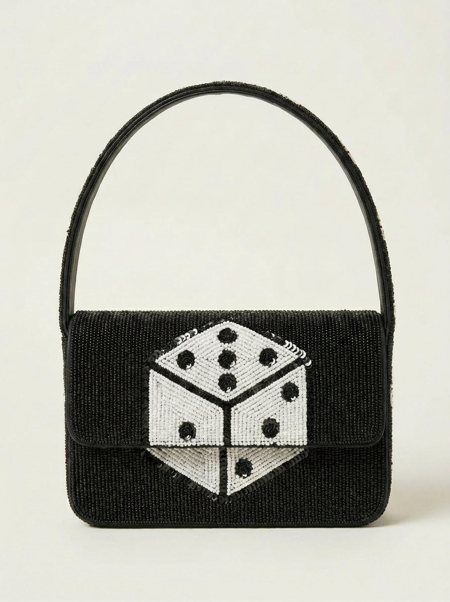 Hand-Beaded Game Night Shoulder Bag