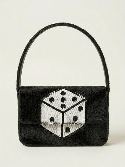 Hand-Beaded Game Night Shoulder Bag