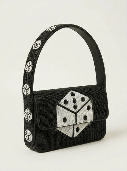 Hand-Beaded Game Night Shoulder Bag