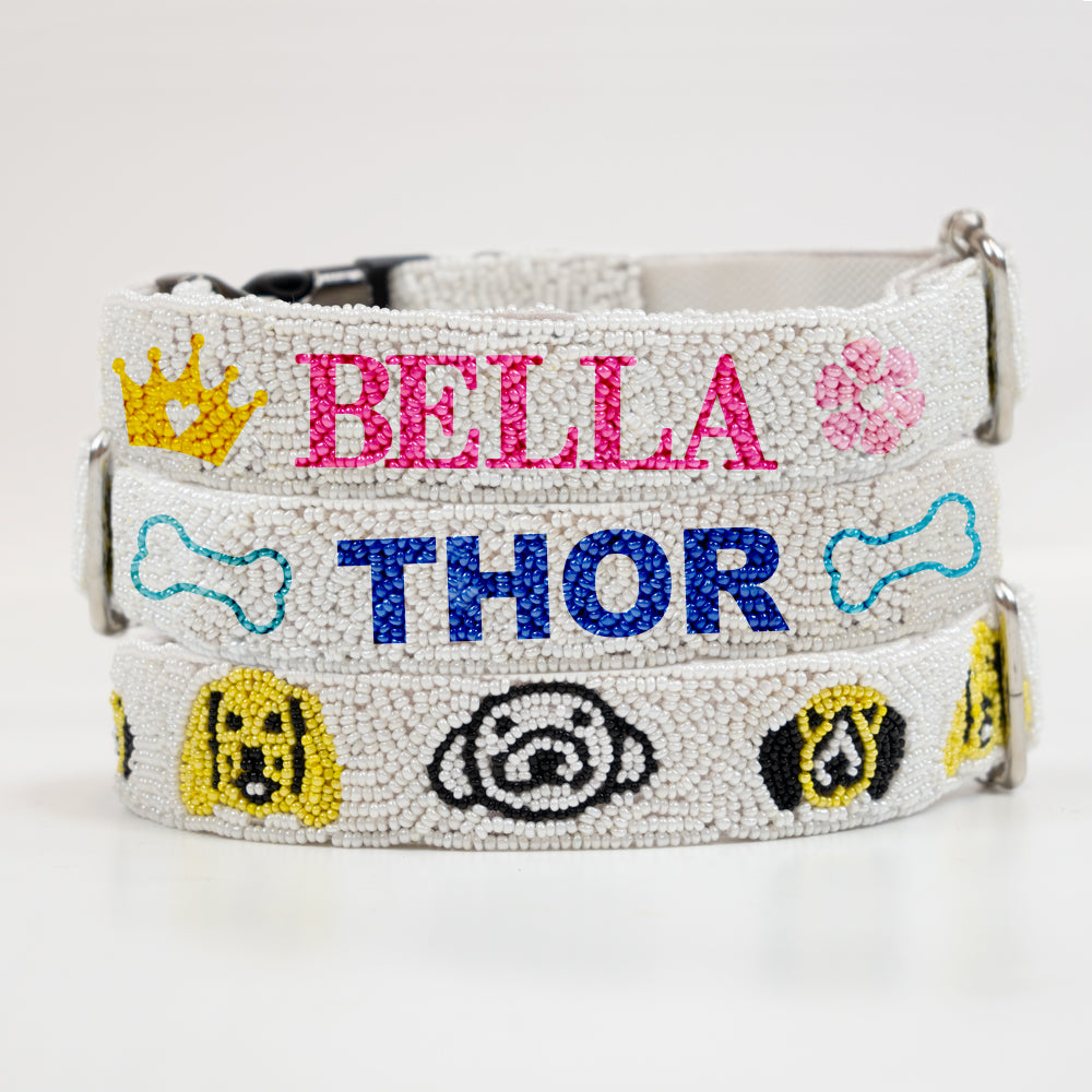 Custom Seed Bead Dog Collar