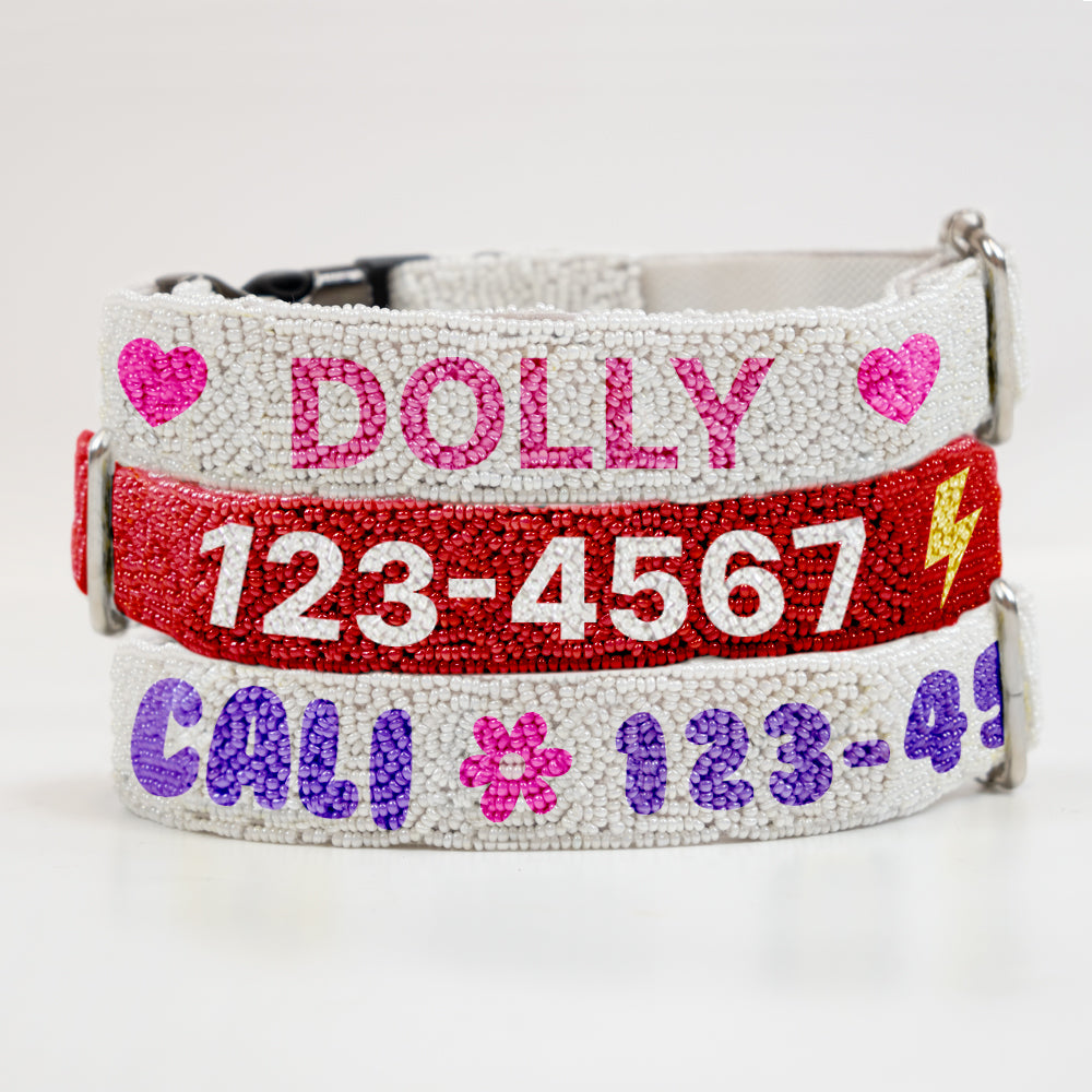 Custom Seed Bead Dog Collar