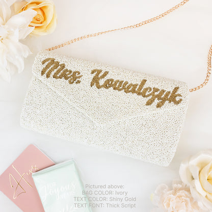 Bridal Envelope Beaded Clutch