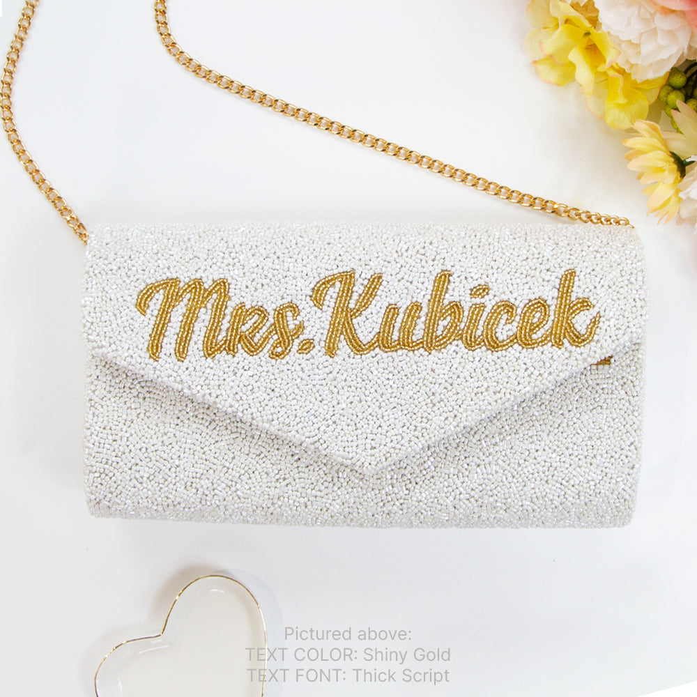 Bridal Envelope Beaded Clutch