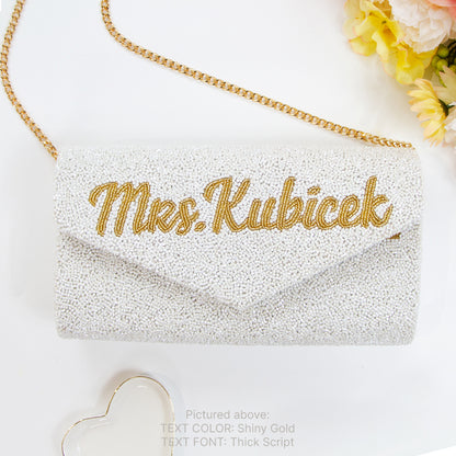 Bridal Envelope Beaded Clutch