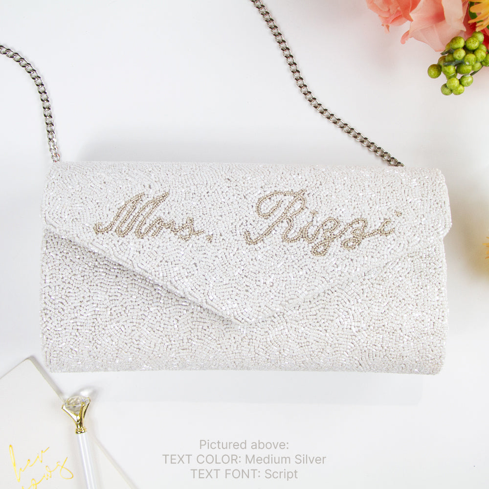 Bridal Envelope Beaded Clutch