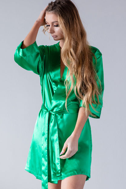 Personalized Bridal Satin Kimono Robe
