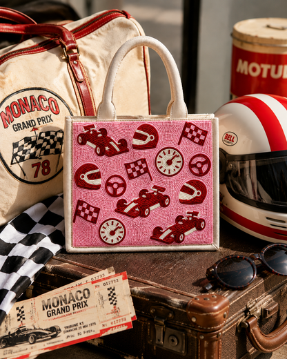 Racing Legends Beaded Mini Tote Bag