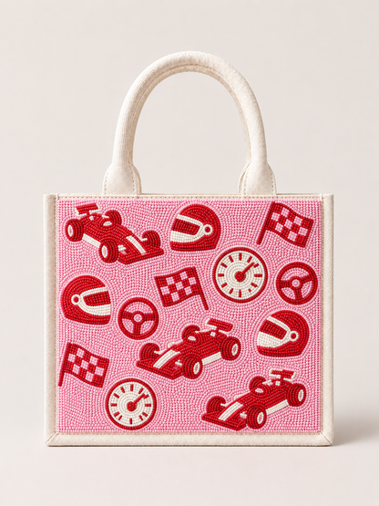 Racing Legends Beaded Mini Tote Bag