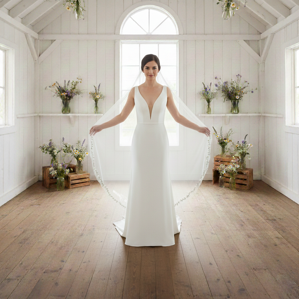 Custom Embroidered Floral Wedding Veil